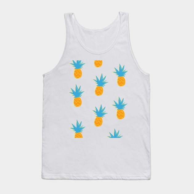 Tropical Pineapple Pattern Tank Top by Sunny Saturated